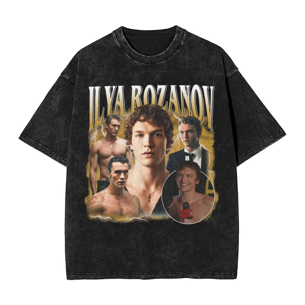 Ilya Rozanov Fűtött Rivalizálás Mosott Póló Streetwear Nyomtatott Pólók Connor Storrie Póló Férfiaknak Nőknek Pamut Nyári