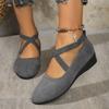 2026 New Women's Shoes Fashion Suede Casual Shoes Comfort Slip On Loafers Wedge Heel Single Shoes for Women Light Walking Flats