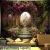 Fantasy Garden Tapestry Floral Archway Wall Hanging Enchanted Forest Path Tapestry Boho Home Decor for Bedroom Living Room