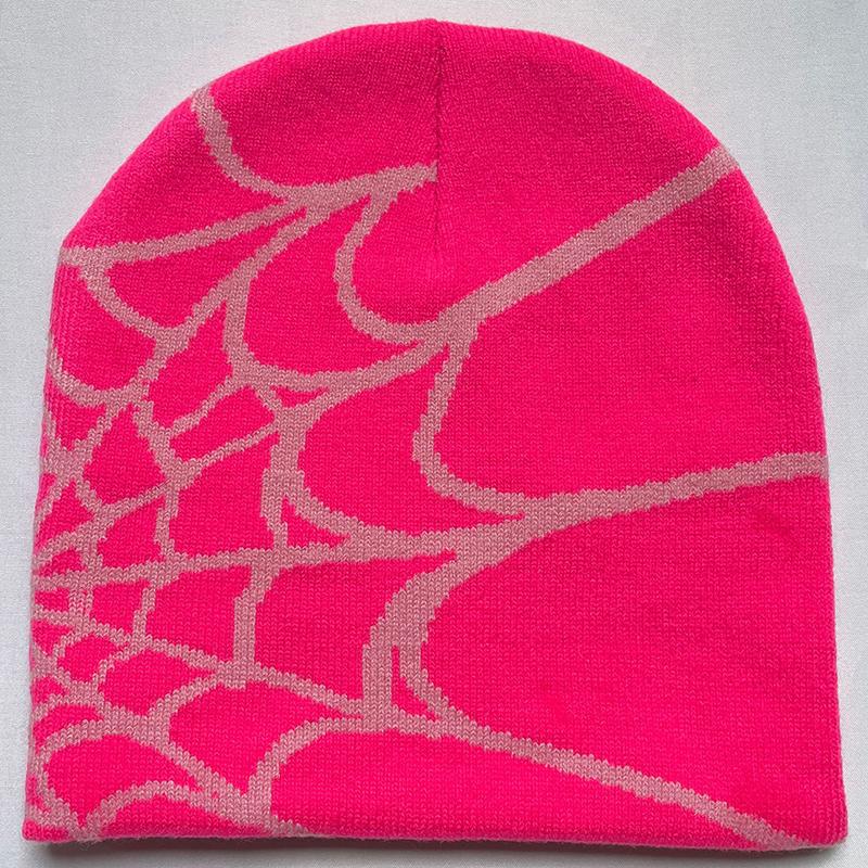 Gothic Spider Pattern Wool Acrylic Knitted Hat Women Winter Warm Men Hip Hop Casual Outdoor EMA