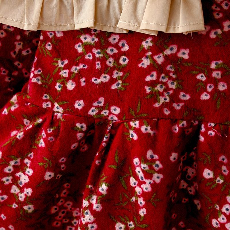Barnkläder tjejer höst vinter ny långärmad klänning bebis flicka bebis blomma prinsessklänning flickor kläder