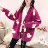 Women Knitted Cardigan Cute Sheep Sweater Cardigan Spring Autumn Casual Loose Outwear