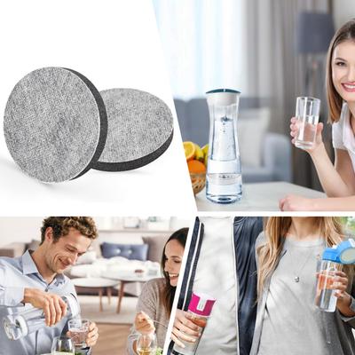 Remplacements de Micro Disque Filtre à Eau pour Brita Disque Filtre à Eau à Charbon Actif Filtre pour Pichet à Eau pour Bouteilles de Voyage Élimine Chlore Métaux