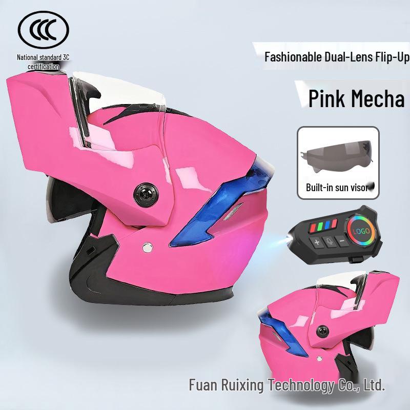 Bluetooth Double Visor Flip-up Motorcycle Helmet with 3C Certification for Riding