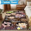 Custom Name Bean's Head Adventure Rug for Living Room, Game Rooms, Office, Bedroom, Floor Mat Playful Design, Fan Gifts Christmas Decor