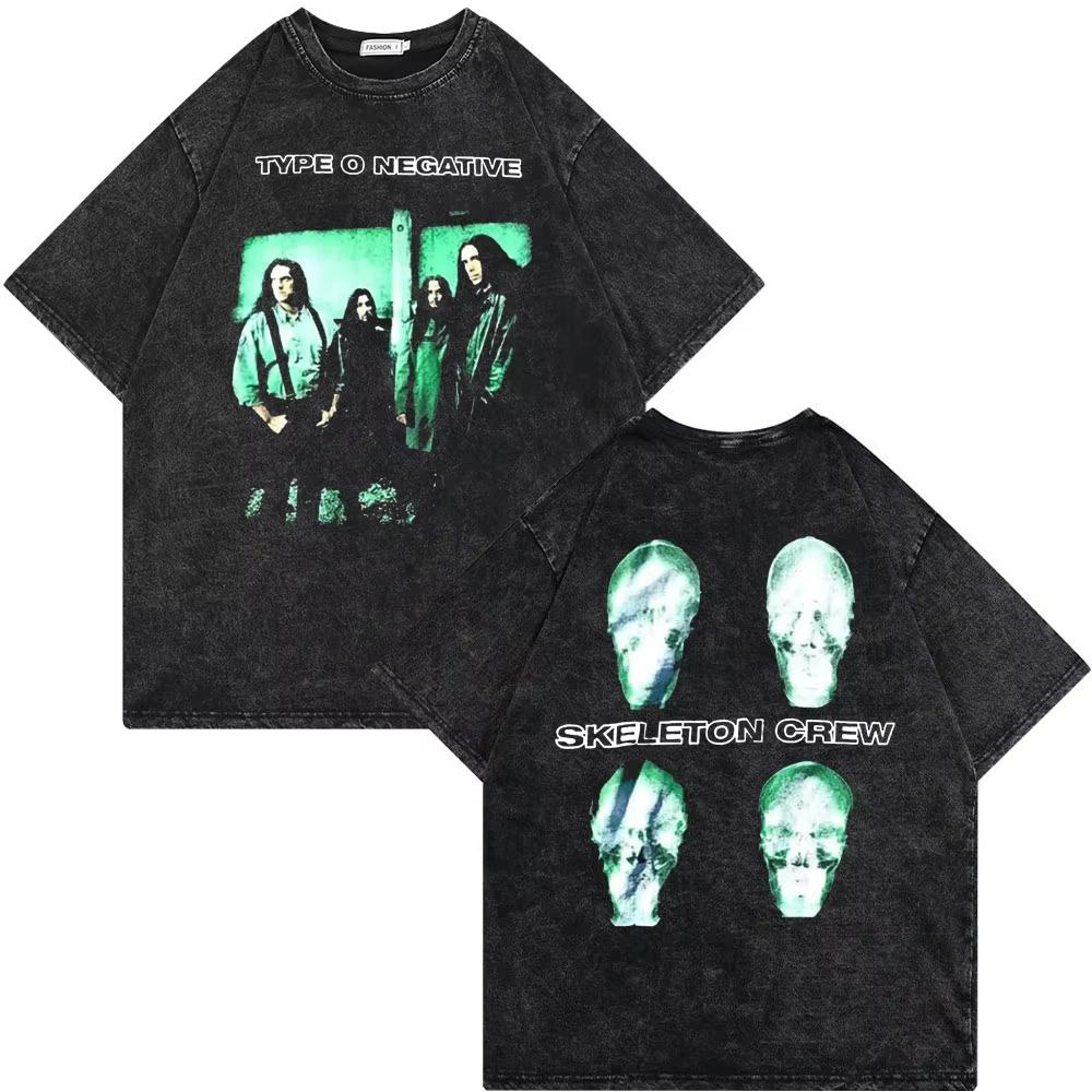 Rock Band Type O Negative Suspended In Dusk Streetwear Washed Vintage Tshirt Oversize Tee Men Women Casual Top