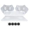 15 Degrees Inclined Cat Double Bowl Neck Guard Pet Feeding Bowl for Home Pet Shop Living Room(White Base Transparent