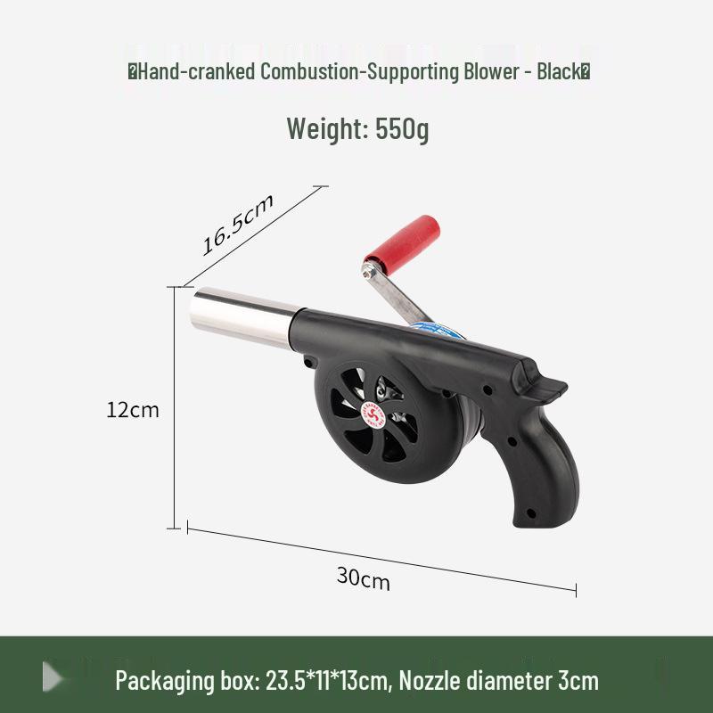 Hand-Cranked Mini Barbecue Blower for Outdoor Grilling and Kebab Cooking