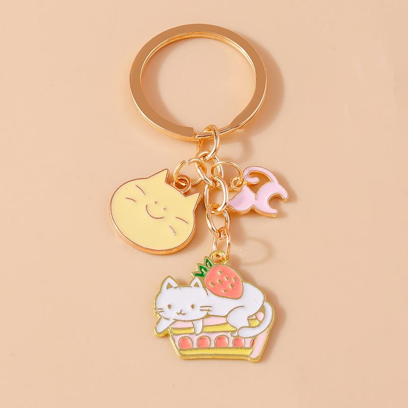 Aihua Cute Enamel Puppy Cats Keychain for Women Girls BFF Bestfriends Handbag Pendant Birthday Jewelry Gifts