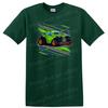 Classic Car Graphic T Shirt Retro Racing Fans Green Tee Hot Rod Design