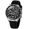 Stylish Easy To Sports Popular Fashion Brand Black Japanese Quartz Silicone Date Watch for Men Men's Wristwatch, Read, Watch, Watch, Dial,