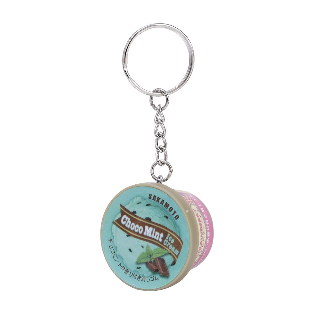 Funny Japanese Miniature Keychain Ice Cream Cone Slow Rebound Pinch Pendant Creative Food Play Flavors Pudding Key Ring Chain