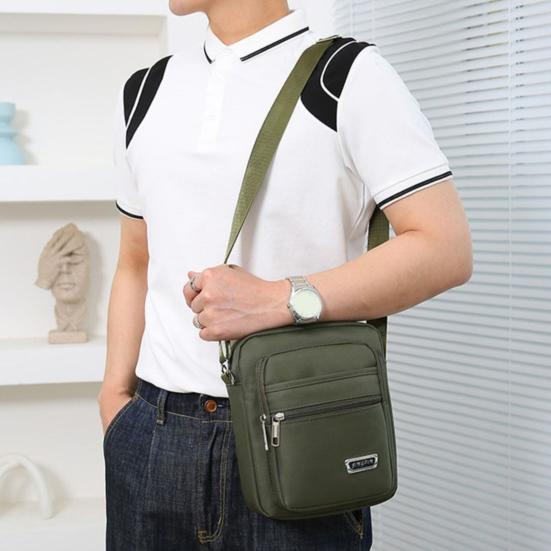 Pánská malá crossbody taška s více kapsami, taška přes rameno, voděodolná, lehká, na ulici, do práce, na dojíždění