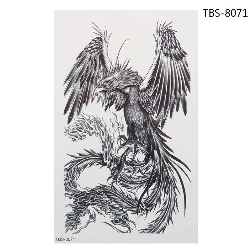 Adesivo temporaneo impermeabile per gamba del braccio del corpo Adesivo artistico Dragon Phoenix