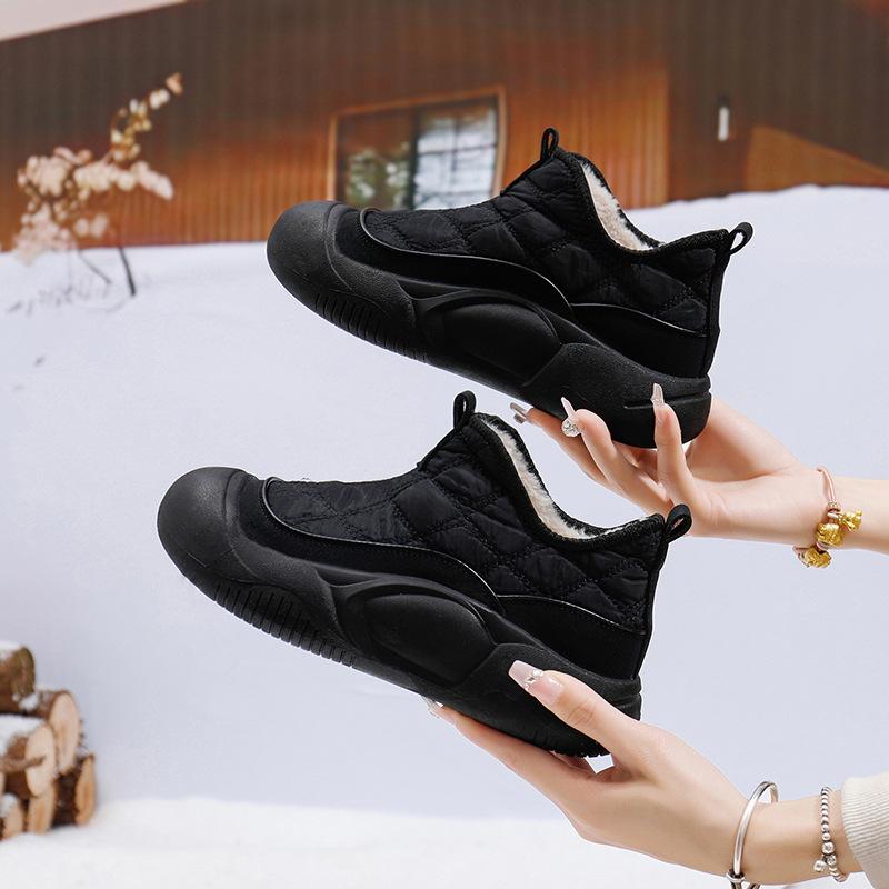 Fashion Sweet Lovely Campus Sports Style Schoolgirl Winter Snow Boots Women Platform High-Top Brown Plush Warm Casual Sneakers
