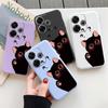 Capa de silicone macia de gato fofo para Samsung A55 M35 S24 Xiaomi Redmi Note 13 Pro 13C 14 Poco C65 iPhone 15 Huawei Honor 200 Realme Camera Shockproof Cover