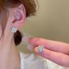 Silver Needle Personality Simple Full Diamond Zircon Stud Earrings