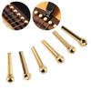 6Pieces Guitar Strings Nail Metal Acoustic Guitar Bridge Pins Brass Fixed Cone Pins String Nut Nails Guitar Parts Replacement