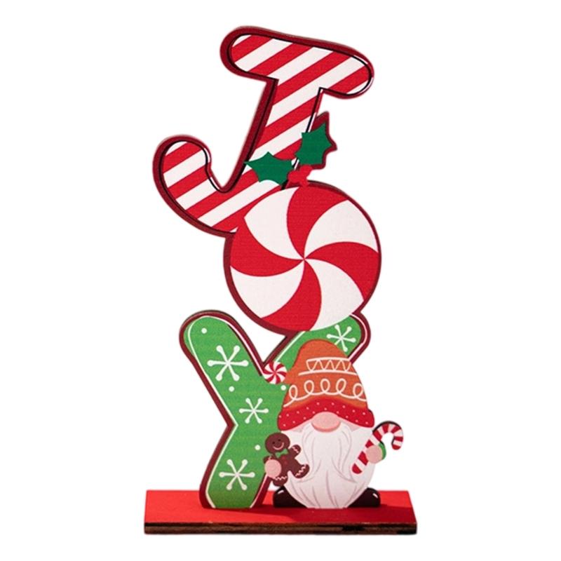 Handcrafted Wooden Christmas Gingerbreads Man And Rudolph Reindeers Decoration For Festival Home Office Tabletop Display