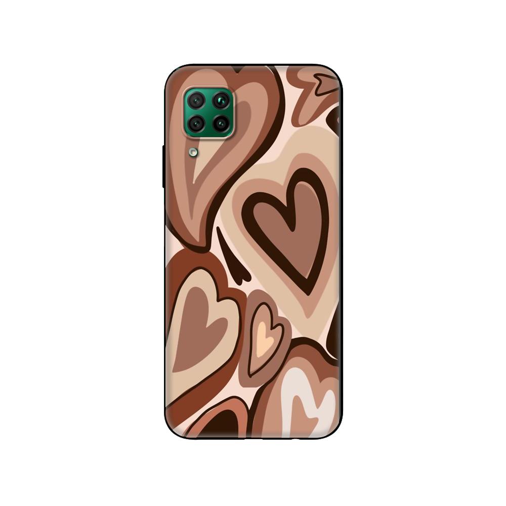 Black Tpu Case For Huawei P30 Lite P30 Pro P40 Case For Huawei P40 LITE E P Smart 2020 Case Cover Love Heart