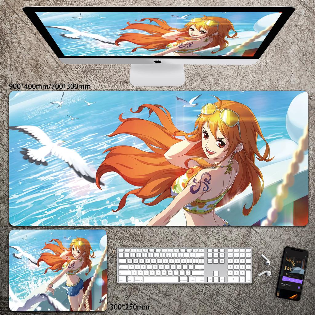 2026 High Definition ONE PIECE Leather Mouse Pad Oversized Boys Animation E-sports Game Keyboard Pad Luffy Computer Desk Pad  Waterproof Mouse Pad