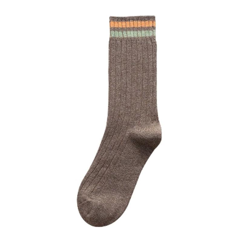 High Tube Socks Children'S Cotton Socks Medium Tube Tide Stacking Socks Japanese Striped Stockings
