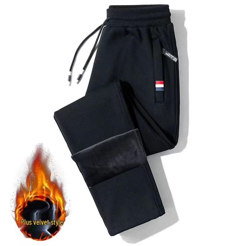 Casual Joggingbroek voor Heren - Fleece gevoerd, Grote Maten, Met boorden, Dik, Veelzijdig, Voor buiten & Trendy