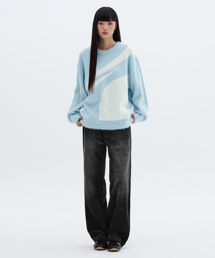 FILLUMINATE Symbol Jacquard Round Knit - Sky Blue