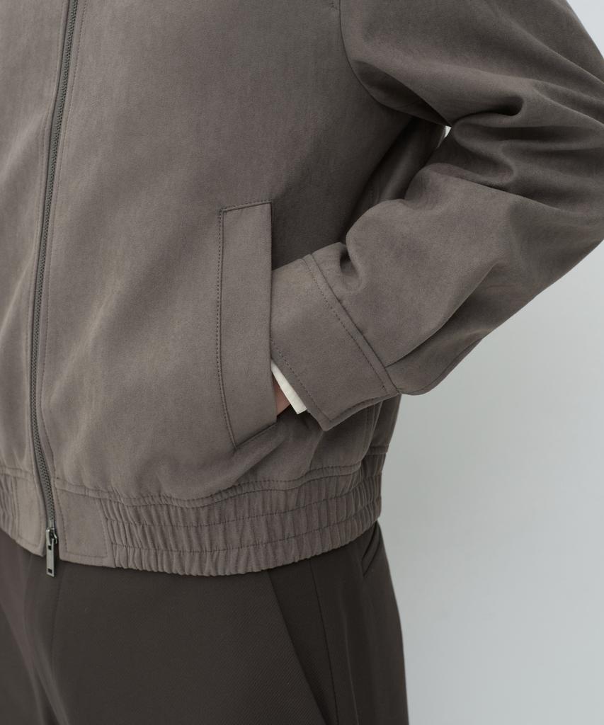 MUSINSA STANDARD Synthetic Suede Minimal Blouson Jacket [Taupe]