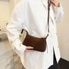 Nowa niszowa retro zamszowa torba pod pachę damska moda tekstura torebka crossbody pierożek torba na ramię