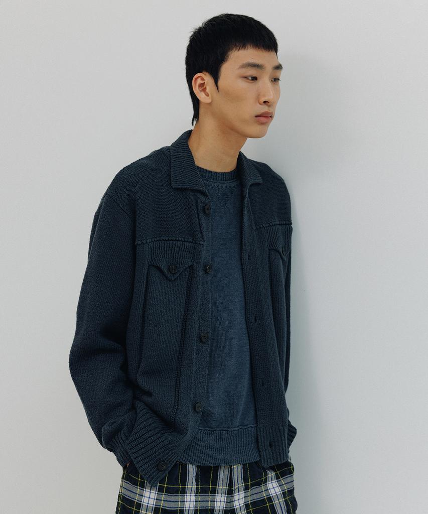BLANKROOM Gym Half Knit_Indigo