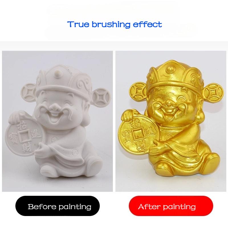 100/300/800g Super Bright Metallic Paint Water-based Not Fade for DIY Decoration Handicrafts Sculptures Building Furniture