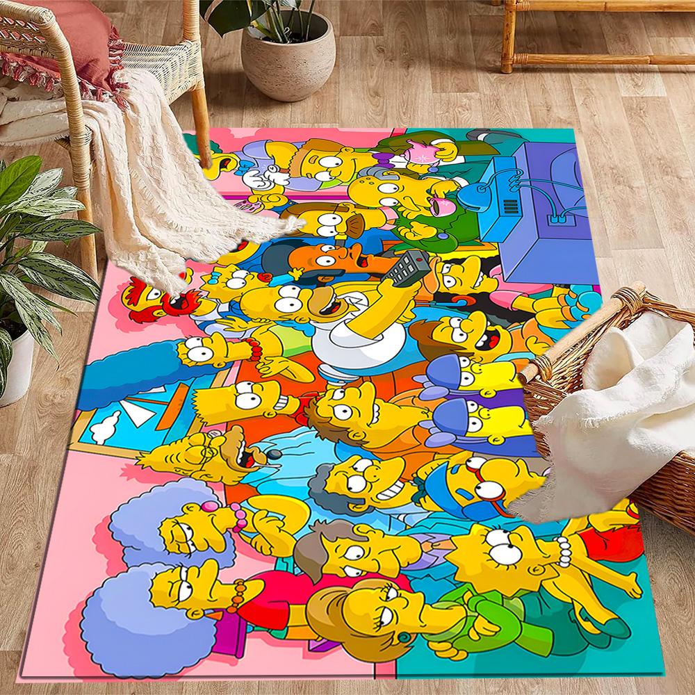 Simpsons Gta Vi Mashup Thema Anti-Rutsch-Teppiche - Polyester Heimdekoration, Geeignet für Schlafzimmer, Wohnzimmer, Eingangsbereiche, Studios und Dekorationen