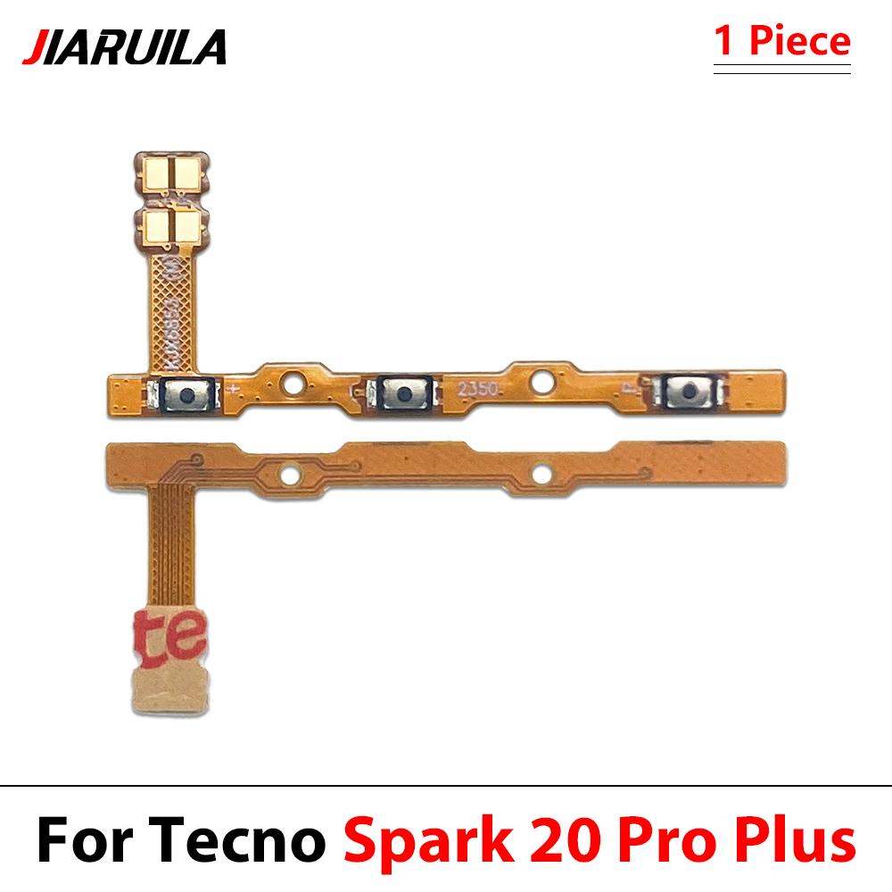 11Pcs For Tecno Spark Go 1116 Spark 11 Pro Plus Spark 6 Go Spark 11C 11C Volume Power Switch On Off Button Key Flex Cable