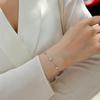 Dainty 925 Sterling Silver Moissanite  Bracelet for Women Sparkling Four Leaf Flower Chain  Jewelry Gift