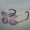 Rimless Polygon Sunglasses New In Vintage Gradient Multicolor Casual Sun Glasses Women Trendy Brand Design Decor Shades