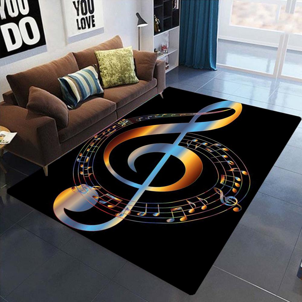 Music Score Note Printed Floor Mat Artistic Sense Bedroom Carpet Soft Living Room Floor Mat Music Classroom Entrance Carpet
