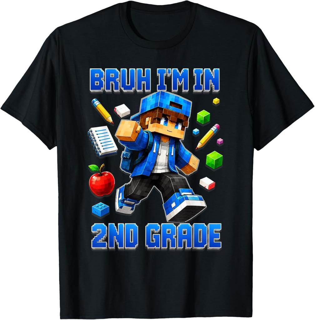 Bruh I'm in 2nd Grade Back to School Gamer Boy T-Shirt