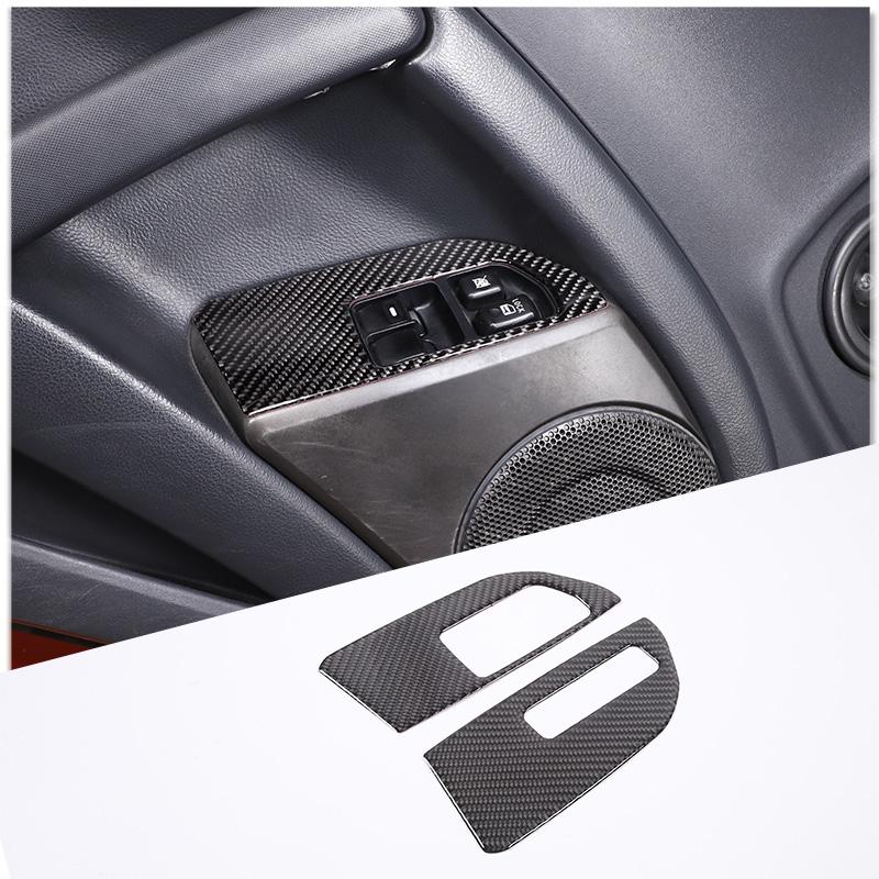 Pour Mitsubishi Eclipse 2006-2011 Fibre de Carbone Souple Cadre Autocollants Garniture Boutons de Lève-Vitre de Voiture Intérieur