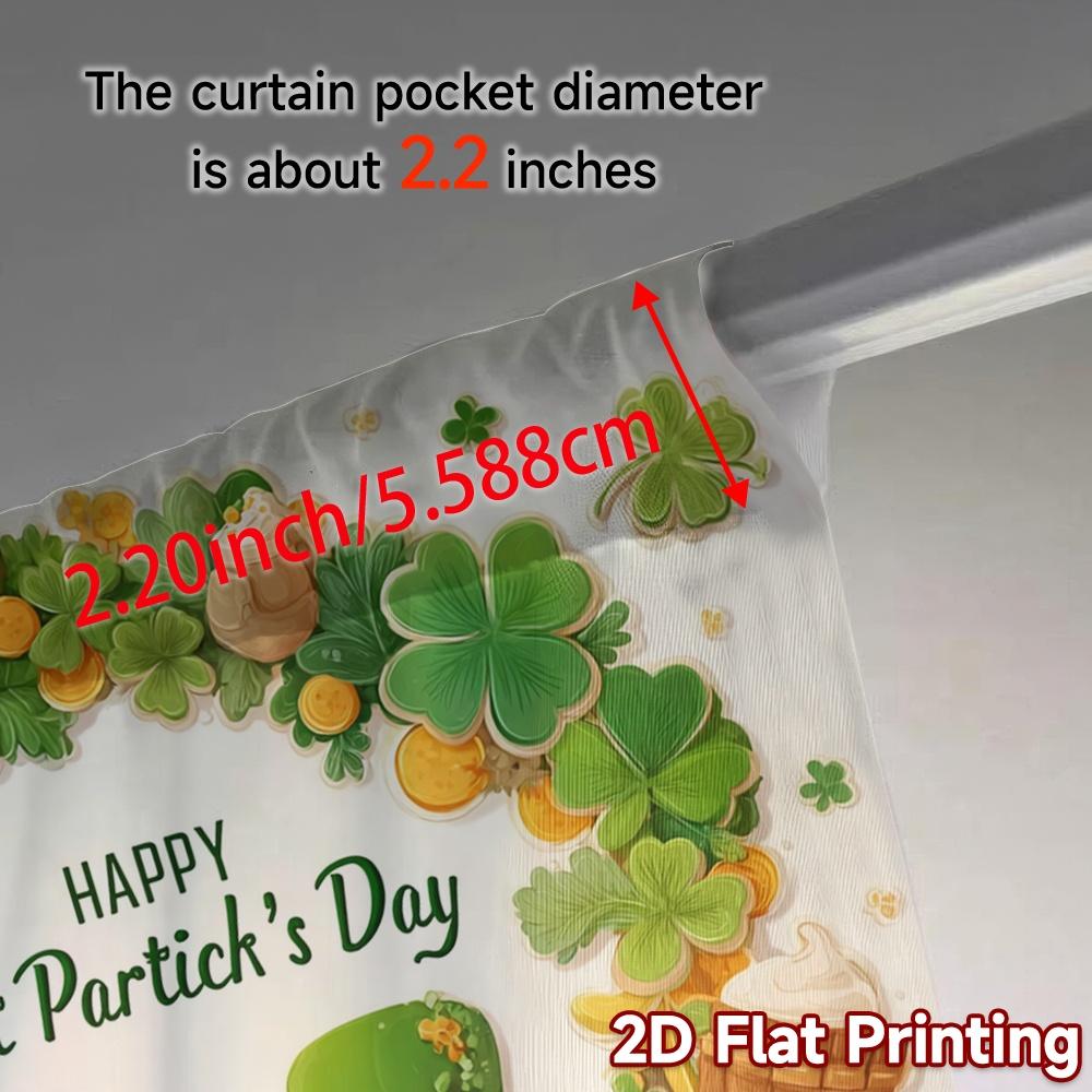 2pcs, 2D FLAT PRINTING Curtains (Without Rod) StPatricksVibes Print Modern Curtains 100% Polyester Curtains Gifts Ldeal for