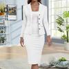 Women's Business Skirt Suit Set Long Sleeve Blazer Jacket And Pencil Skirt Set Casual Office Work 2 Piece Outfits