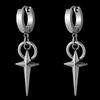 Unisex Punk Gothic Stainless Steel Star Cross Earrings - Minimalist Trendy Design for Couples