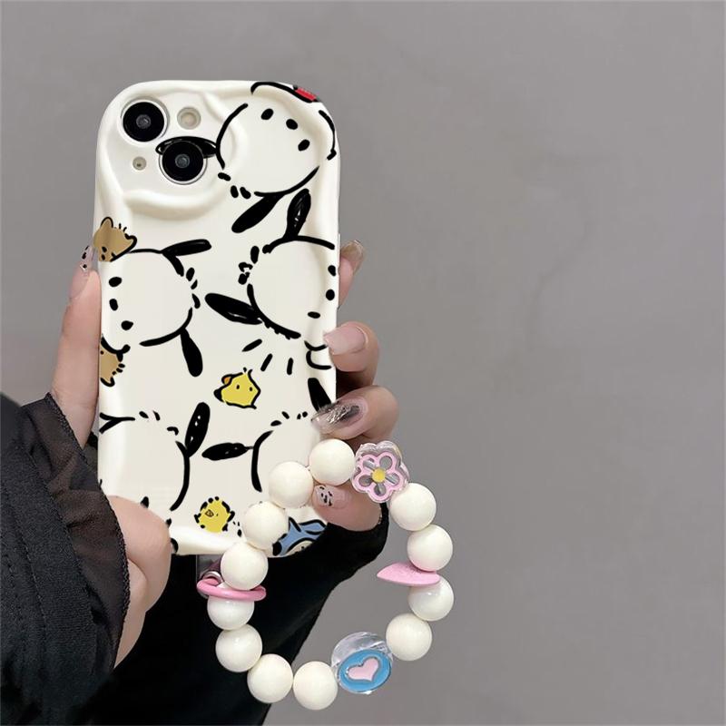 Kuromi Hello Kitty Pearl Chain Case For OPPO Reno 15F 15 Pro 14F 13F 12F 11F 14 13 12 Pro A6X A6 A5 Pro A60 5G  Pochacco Casing