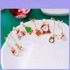 Christmas Earrings Geometric Alloy Dangle With Santa Claus Star Tassels For Women