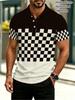 Men'S Outdoor Polo Shirt, Mixed Colors, Multiple Specifications Available, Polyester Material, Classic Checkered And Solid Color Design, Suitable for