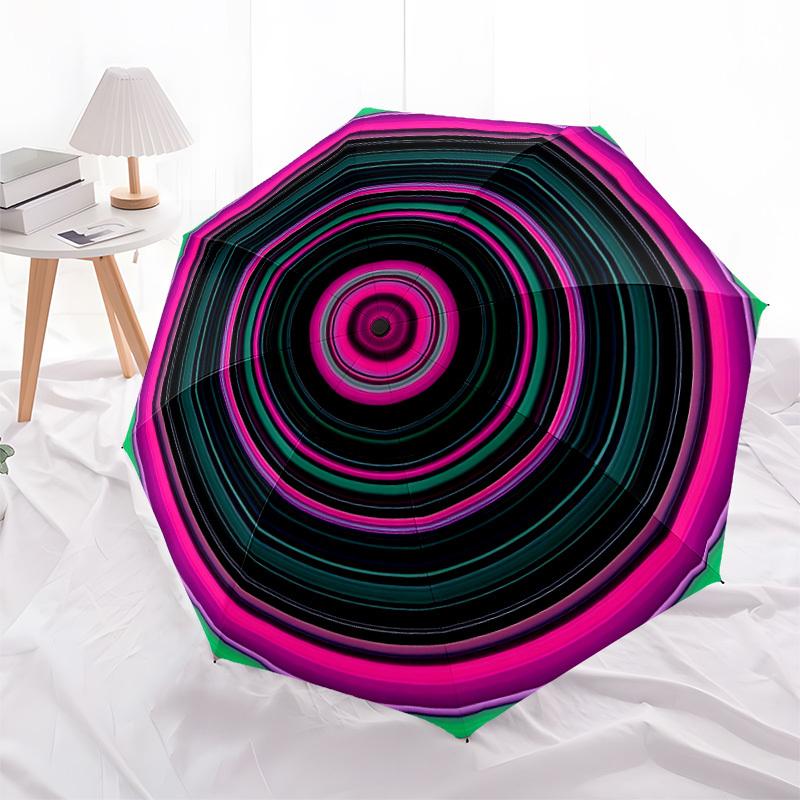 1pc Vortex Pattern Automatic Open/Close Folding Umbrella - Compact 8-Rib Design, Daily Use, Perfect Gift for Friends & Family Yy251124201