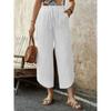 YYFS Women's Fashion Casual Solid Color Print High Waist Trousers Pants & Capris