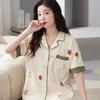 Direct Supply Pajamas Women's Fashion Fresh and Simple Style Striped Control Short-sleeved Trousers Loungewear Women's Casual Suit