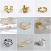 Simple and Cool Style Double-layer Three-ring Cross-opening Women's Small Exclusive Irregular Heart-shaped Delicate End Ring