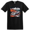 Tävlingsbil Bergsäventyr Grafisk T-shirt Cool Bil-Tee för Förare